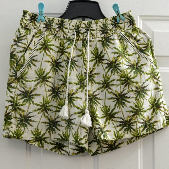 Briggs Ladies’ Linen Blend Short‎ GREEN PALM TREE - Picture 2 of 3